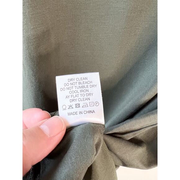 Designer Ruti Petunia Como Top Dress Shirt Olive Green Beetlee US L / 12 NWT - Picture 10 of 13